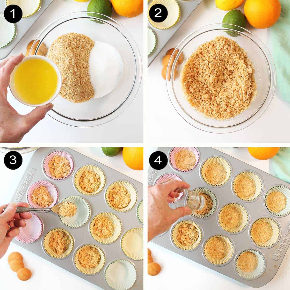 Steps to make vanilla wafer crust.