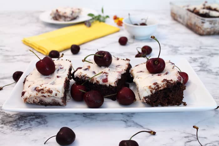 Black Cherry Brownies cut | 2 Cookin Mamas