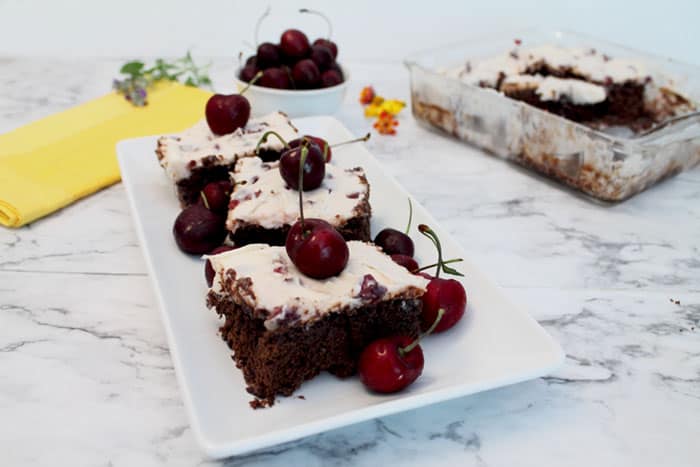 Black Cherry Brownies served | 2 Cookin Mamas