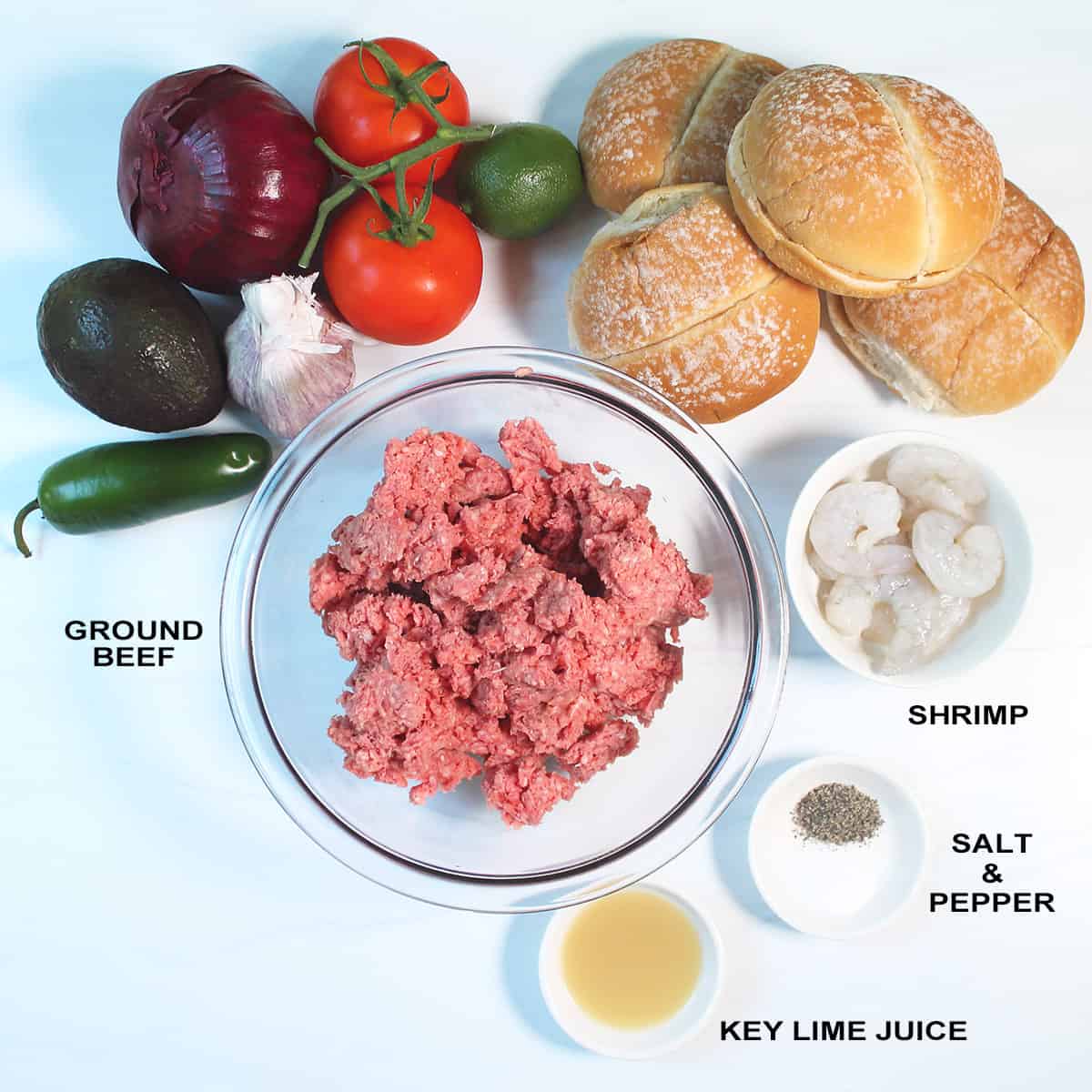 Key West Burger ingredients.