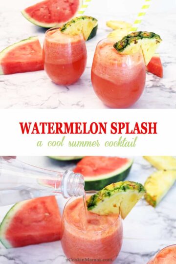 Watermelon Splash - A Summer Cocktail - 2 Cookin Mamas