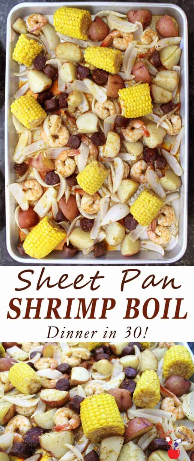 Quick and Easy Sheet Pan Shrimp Boil Dinner - 2 Cookin Mamas