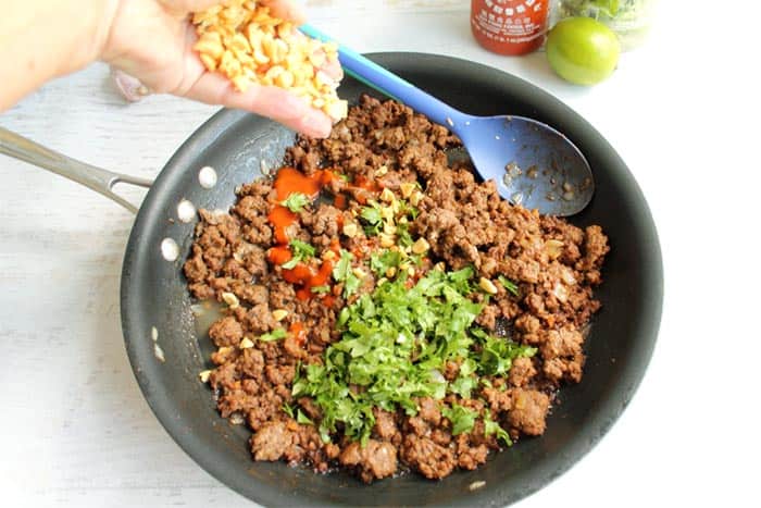 Asian Beef Lettuce Wraps prep 5 | 2 Cookin Mamas