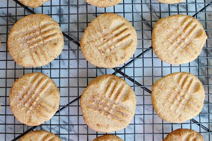 Peanut Butter Snickerdoodles overhead | 2 Cookin Mamas