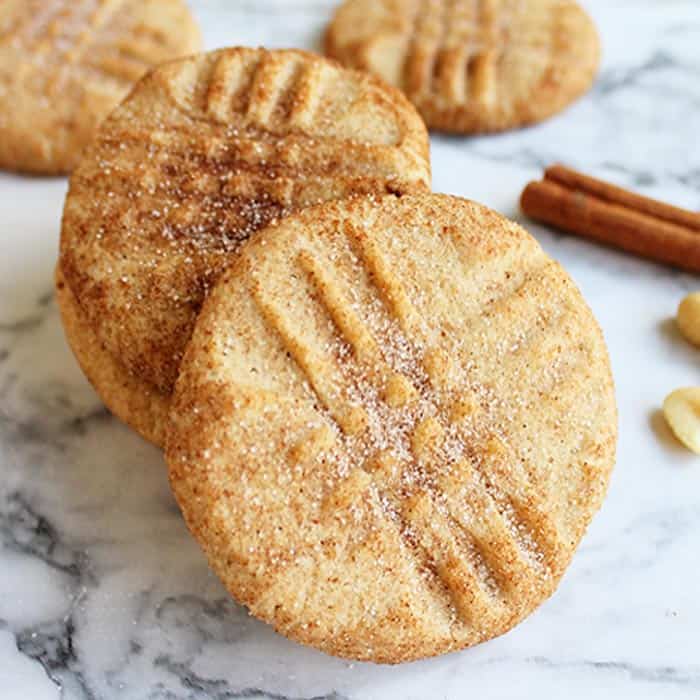 Peanut Butter Snickerdoodles square | 2 Cookin Mamas