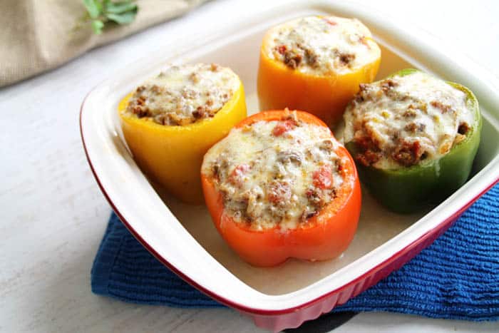 Taco Stuffed Peppers baked 1 | 2 Cookin Mamas