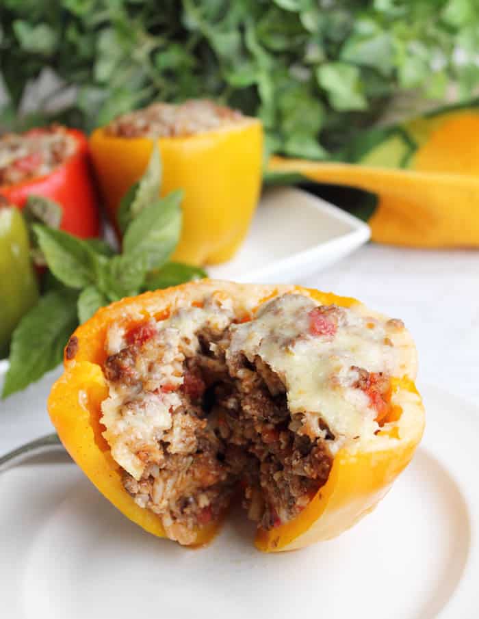 Taco Stuffed Peppers inside BEST | 2 Cookin Mamas