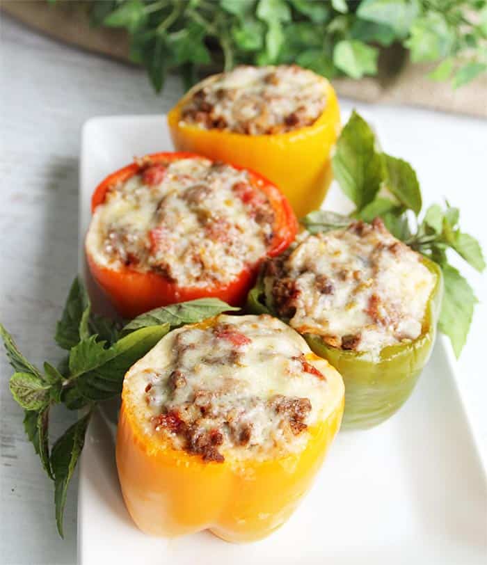 Taco Stuffed Peppers plated 1 | 2 Cookin Mamas