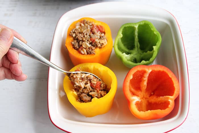 Taco Stuffed Peppers stuffing peppers | 2 Cookin Mamas