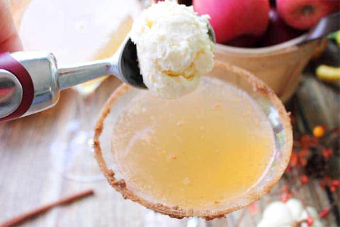 Apple Cider Float Cocktail add ice cream | 2 Cookin Mamas