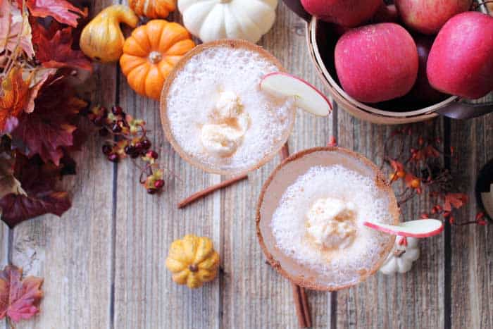 Apple Cider Float cocktail overhead