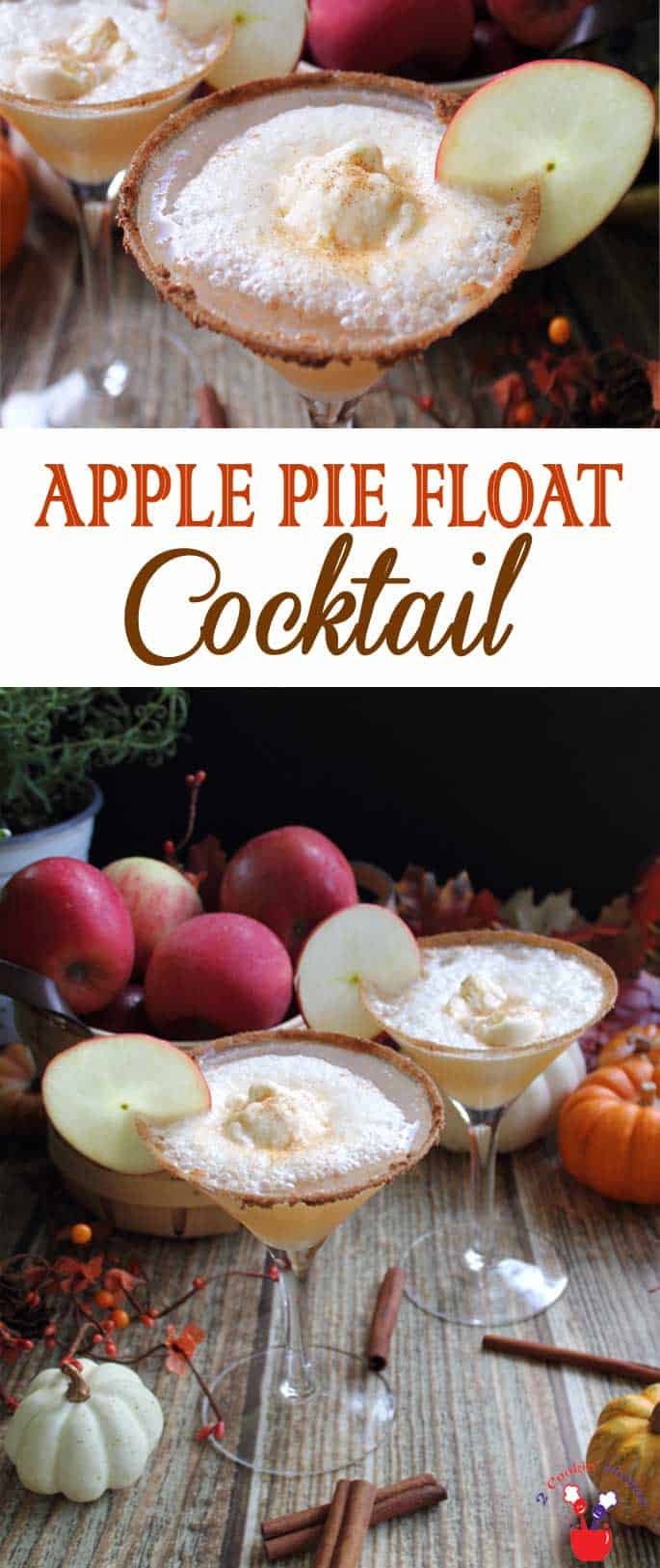 Cheers to fall with our Apple Cider Float Cocktail! Apple cider, dash of cinnamon, champagne & topped off with ice cream - it's an adult ice cream float! #cocktail #fall #applecider #recipe