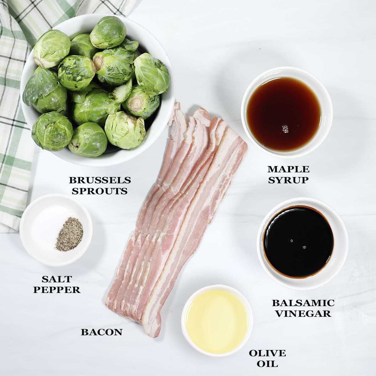 Ingredients for the brussels sprouts.