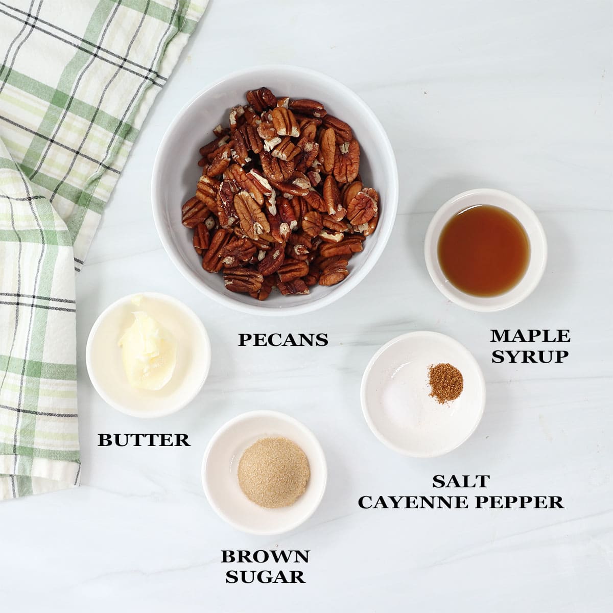 Ingredients for the Maple Roasted Pecans.