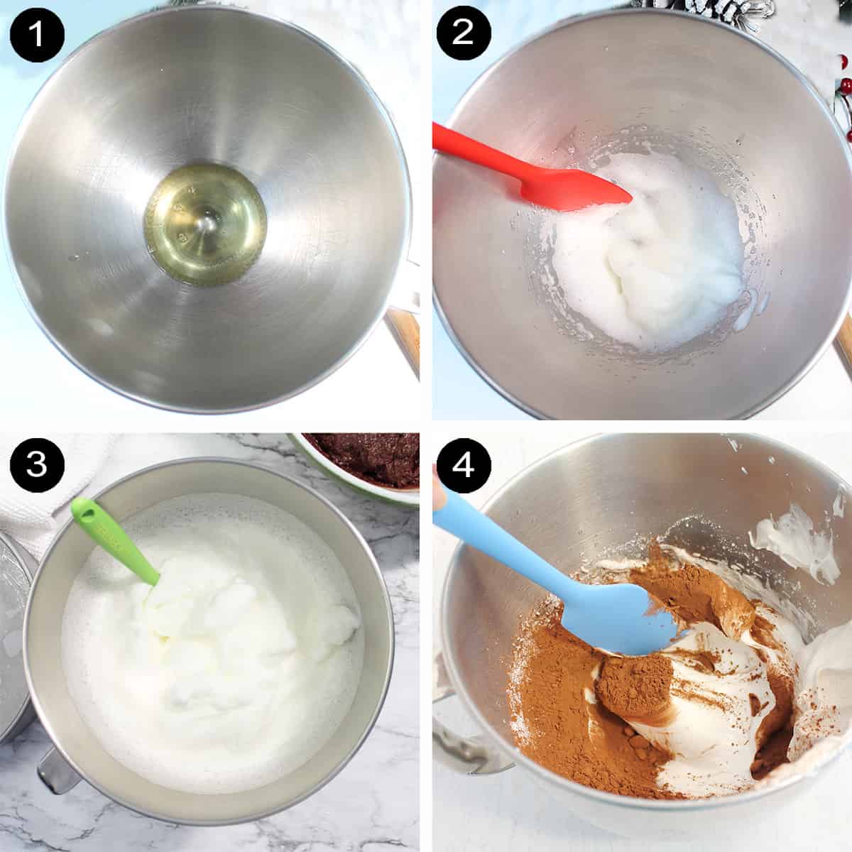 Steps to make meringue cookie batter.