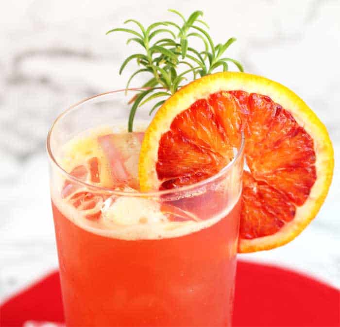 Blood Orange Cocktail / Island Breeze closeup | 2 Cookin Mamas