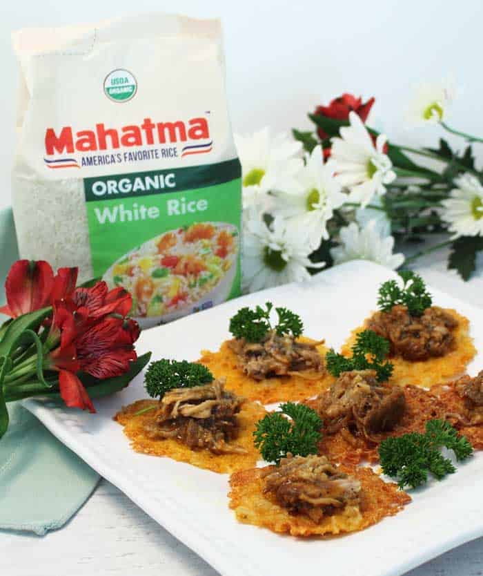 Cheesy Rice Crisps with Mahatma Rice and BBQ | 2 Cookin Mamas