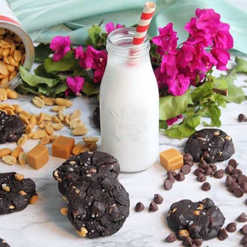 Chocolate Candy Bar Cookies square | 2 Cookin Mamas