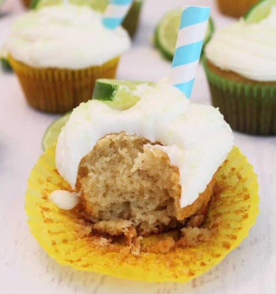 Easy Tequila Lime Cupcakes with Margarita Frosting - 2 Cookin Mamas