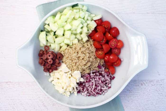 Greek Quinoa Salad ingredients | 2 Cookin Mamas