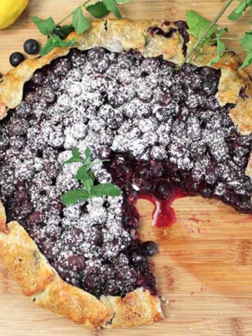 Easy Rustic Blueberry Galette square | 2 Cookin Mamas