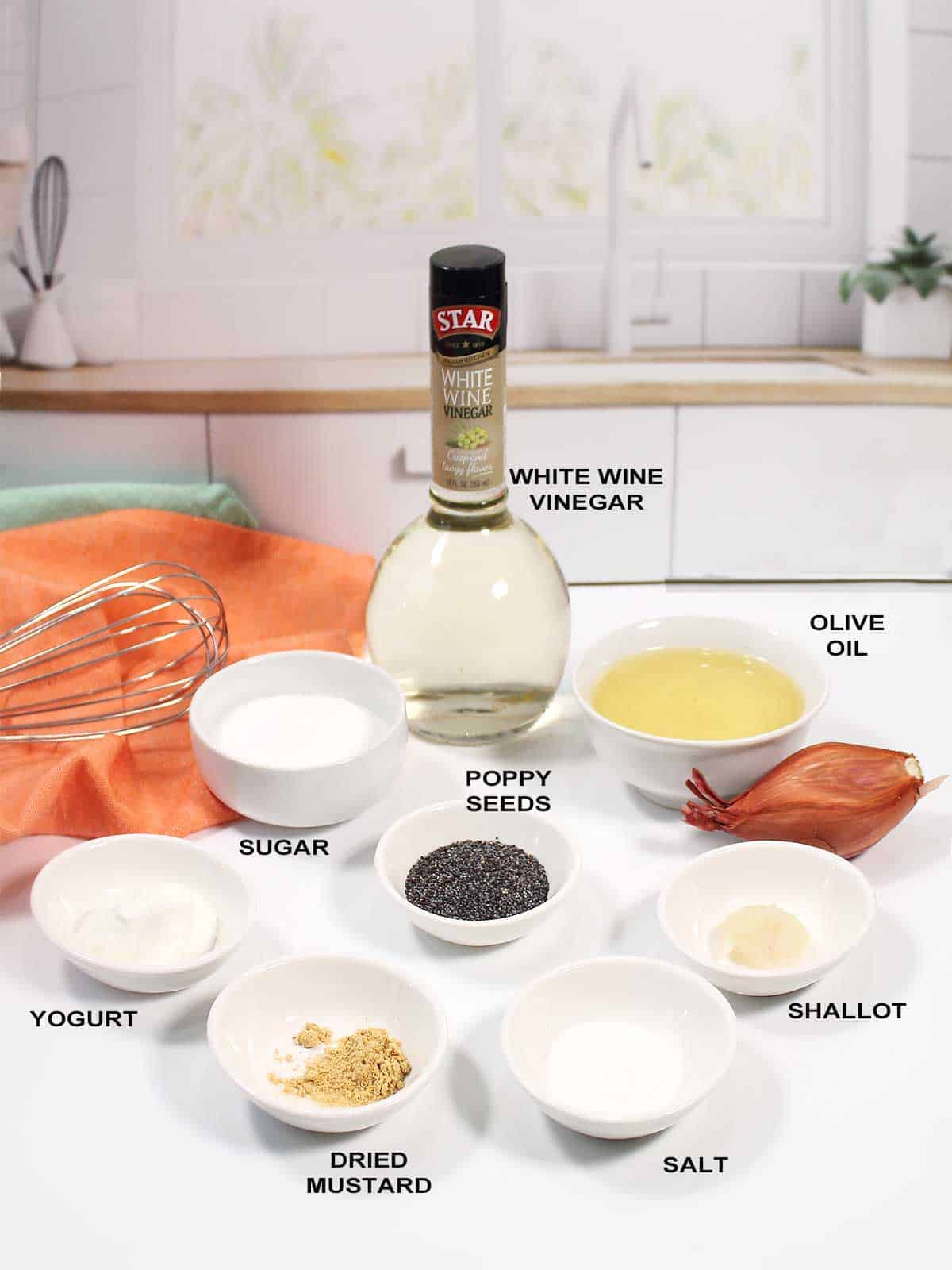 Poppy seed dressing ingredients.