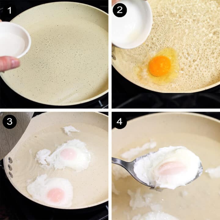 How to poach an egg steps.