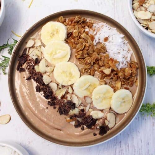 Chocolate Caramel Smoothie Bowl square | 2 Cookin Mamas