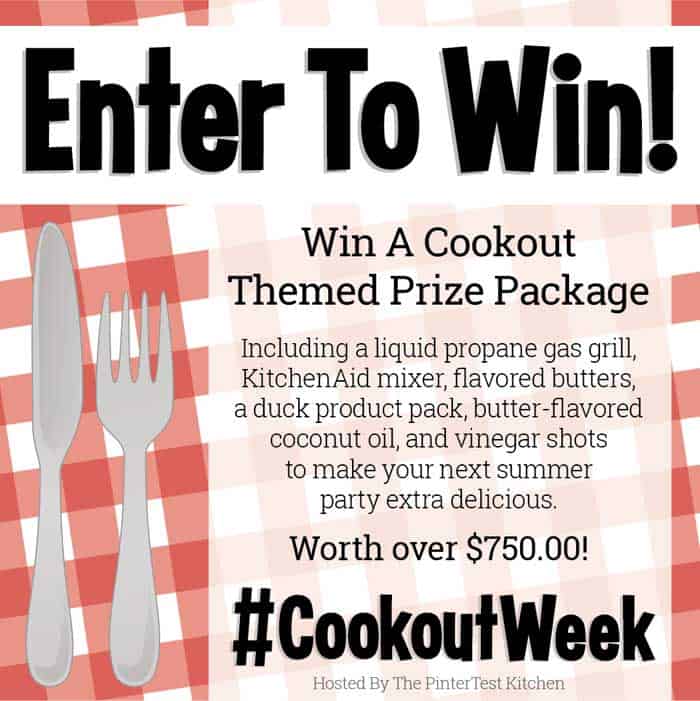 Join over 50 bloggers for #CookoutWeek 2018 bringing you the best cookout recipes from appetizers to dinners to desserts. And a huge giveaway prize! Perfect for the holidays ahead. #grilling #cookout #giveaway #dinners #desserts