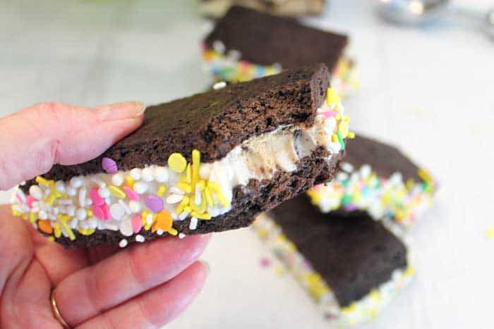 Homemade Ice Cream Sandwiches bite