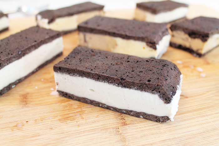 Homemade Ice Cream Sandwiches cut