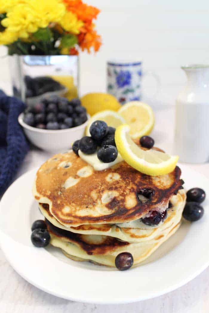 Lemon Blueberry Pancakes tall