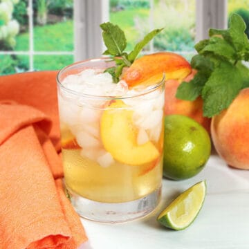 Peach Julep with prosecco.