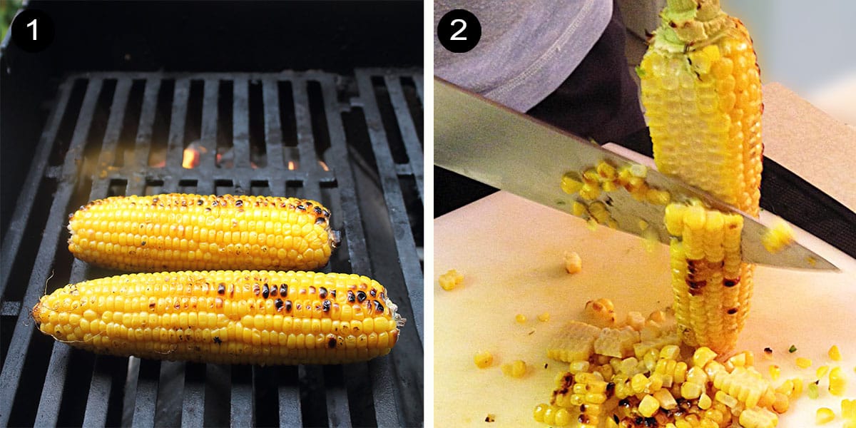 Steps to grill corn on the cob.
