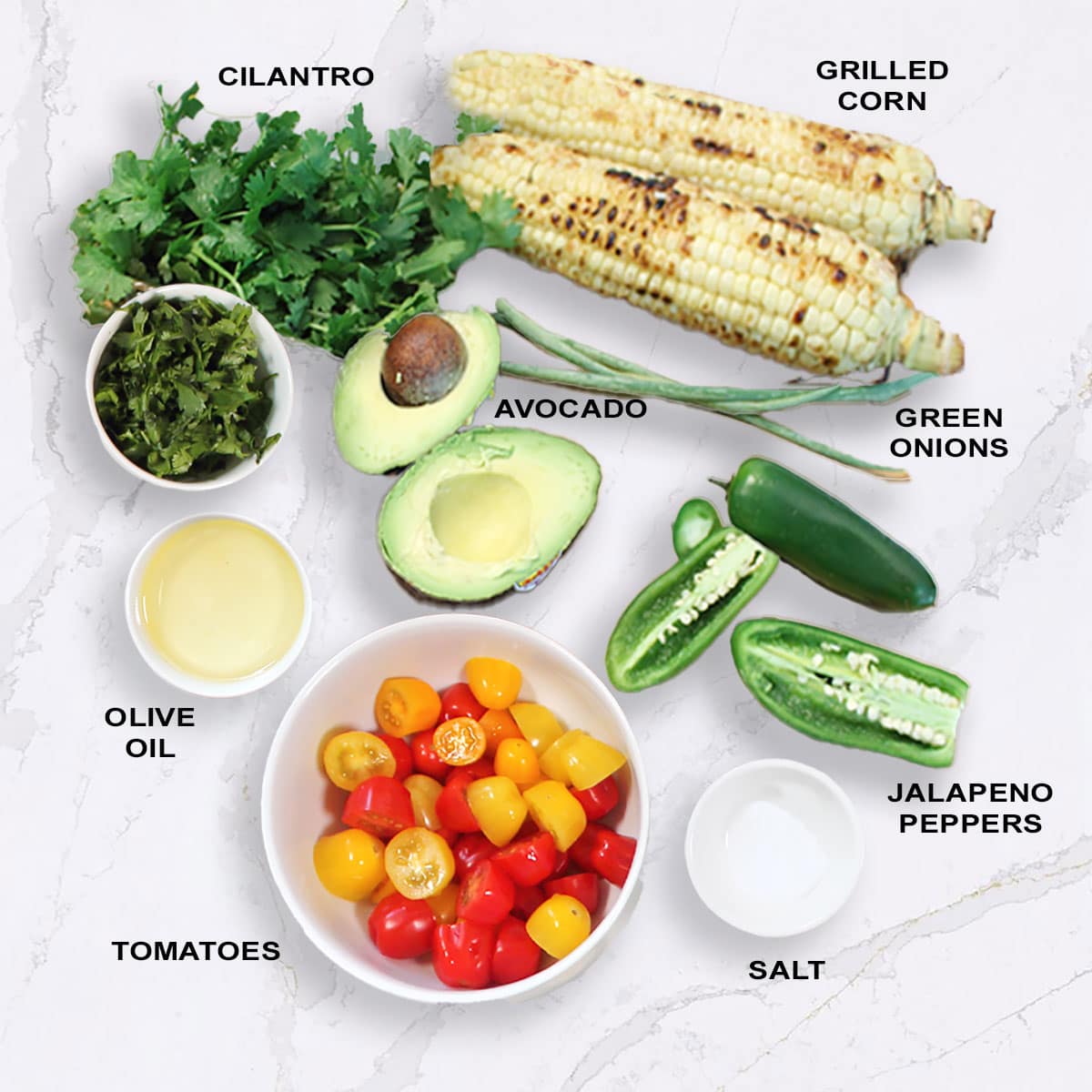 Ingredients for corn salsa.