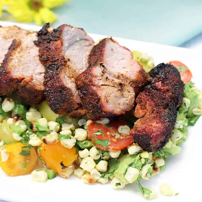 Tex Mex Pork with Tomato Corn Salsa square 1