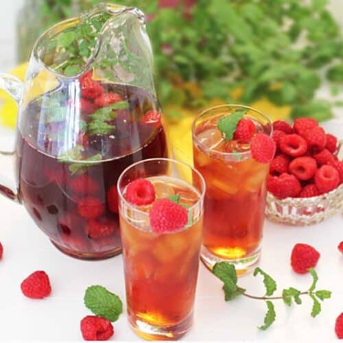 Raspberry Mint Iced Tea square