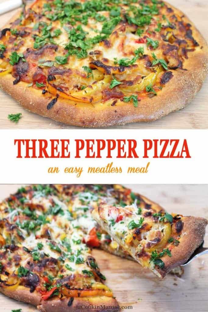 Go Meatless with Three Pepper Pizza - 2 Cookin Mamas