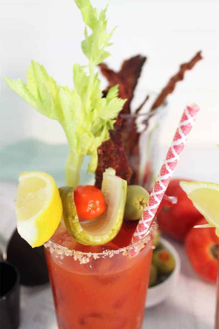 Bloody Maria with Bourbon Candied Bacon - 2 Cookin Mamas