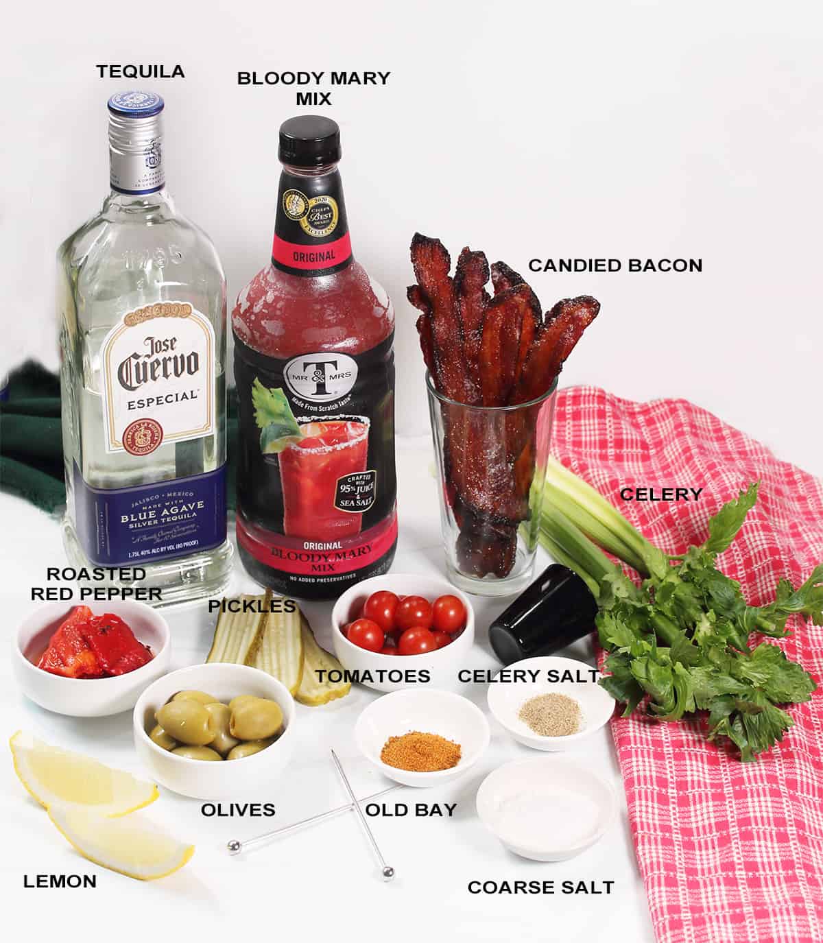 Ingredients for Bloody Maria.