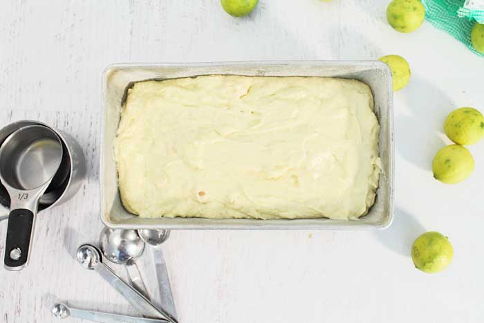 Key Lime White Chocolate Macadamia Bread ready to bake