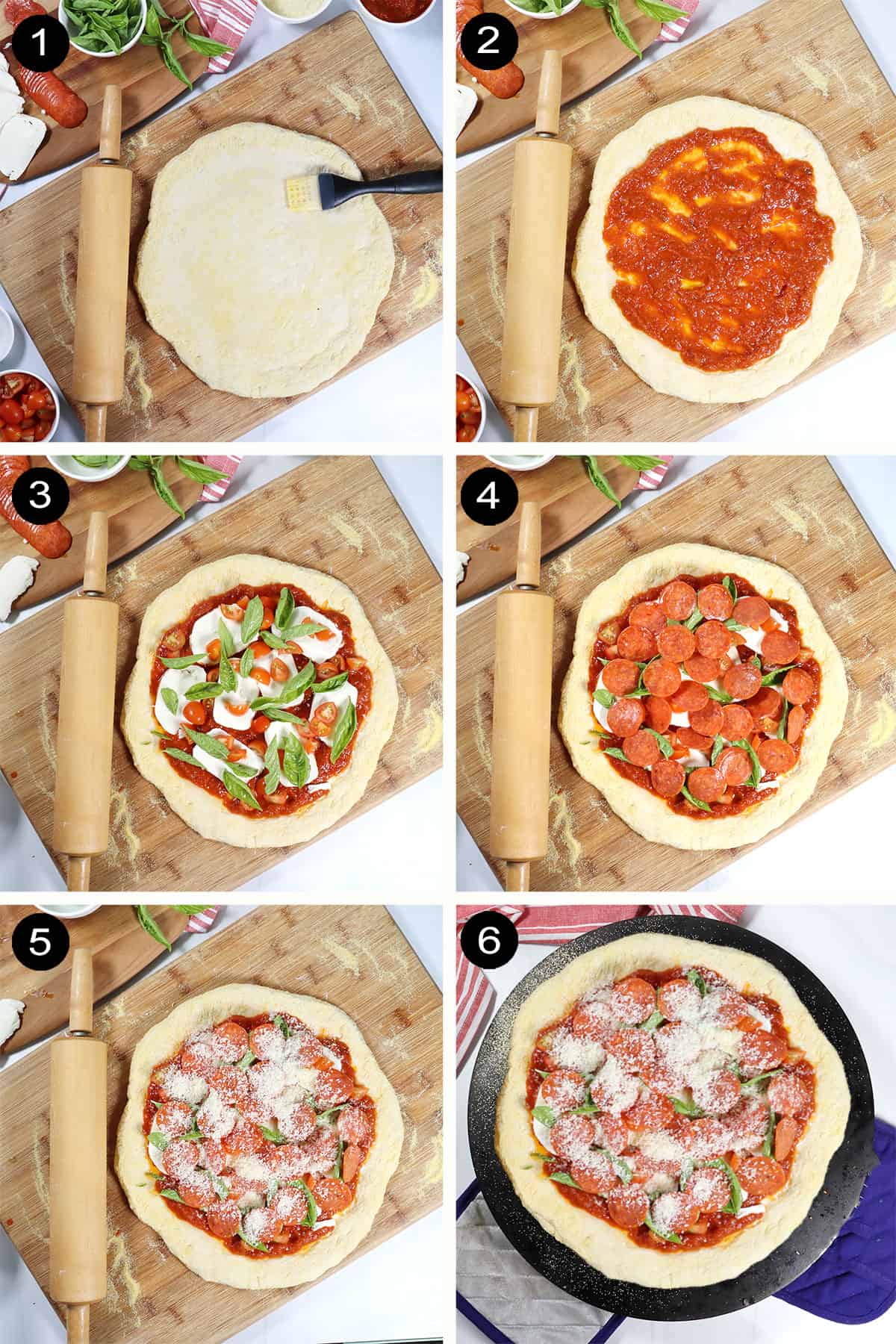 How to make a pepperoni pizza at home.