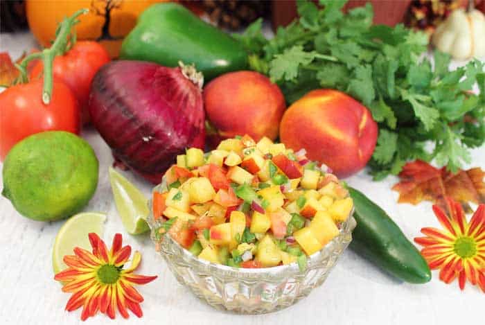 Nectarine Salsa with ingredients