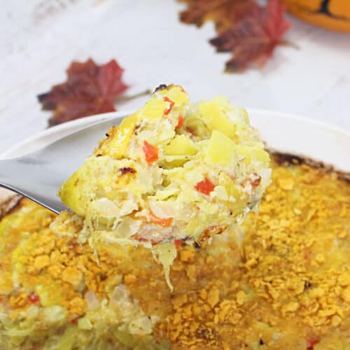 Cheesy Yellow Squash Casserole square