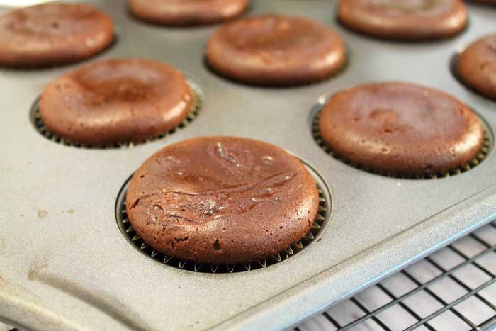 Molten Chocolate Cupcakes just baked