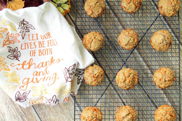 Pineapple Carrot Muffins cooling with basket