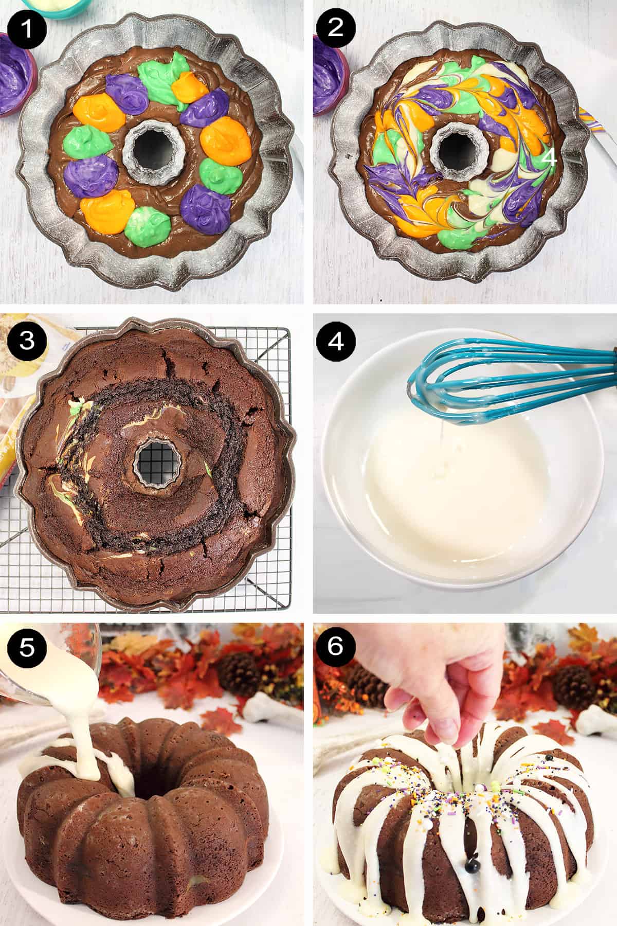 Steps to finish cake.