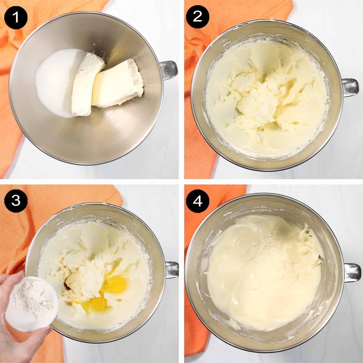 Steps to make cream cheese swirl.