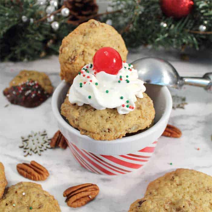 Butter Pecan Ice Cream Cookies sundae square