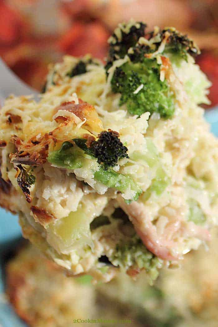 Cheesy Cauliflower Chicken Broccoli Casserole 2 Cookin' Mamas